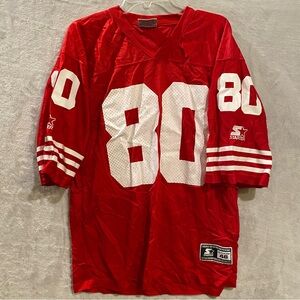 Vintage Jerry Rice Jersey Men’s 46 Medium Red Starter #80 Football NFL Mesh